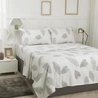 Juego Sábanas Leaf Gray Queen