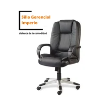 Silla Gerencial Imperio En Eco Cuero Base Nylon Y Brazos Fijos