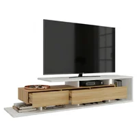 Mesa Rack de Tv Quito 44x200x50 Rta Blanco Mqz Fresno