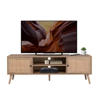 Mueble de TV 65 Pulgadas Vigan Relan con Puertas de Ratán