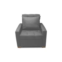 Sofá Cama Unipersonal Sabathy Tela Lino 95x90x94cm Gris