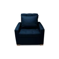 Sofá Cama Unipersonal Sabathy Tela Lino 95x90x94cm Azul Petroleo