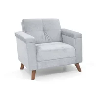 Poltrona Carter 84x84x81 Con Apoya Brazos En Tela Plata
