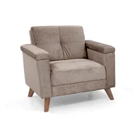 Poltrona Carter 84x84x81 Con Apoya Brazos En Tela Taupe