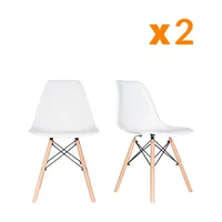 Set X2 Silla Comedor Blanco Eames Bonno