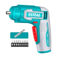 Atornillador Inalámbrico 1/4 Pulgada Batería 4V 4nm con 8 Puntas Cr-v 25mm Puerto USB Total Tools Tsdli0458