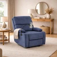 Silla Reclinable Con Soporte para Celular Azul 76x74x98 cm