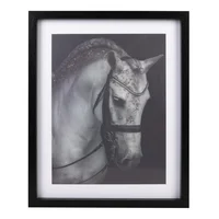 Cuadro Retrato Caballo Madera 40x50 cm Negro Safari