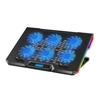 Base Refrigerante Portátil Gamer 6 Ventiladores Lcd Rgb 17 Bitlord