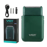 Vgr Afeitadora Eléctrica Rasuradora Recargable V-390 Blackgreen