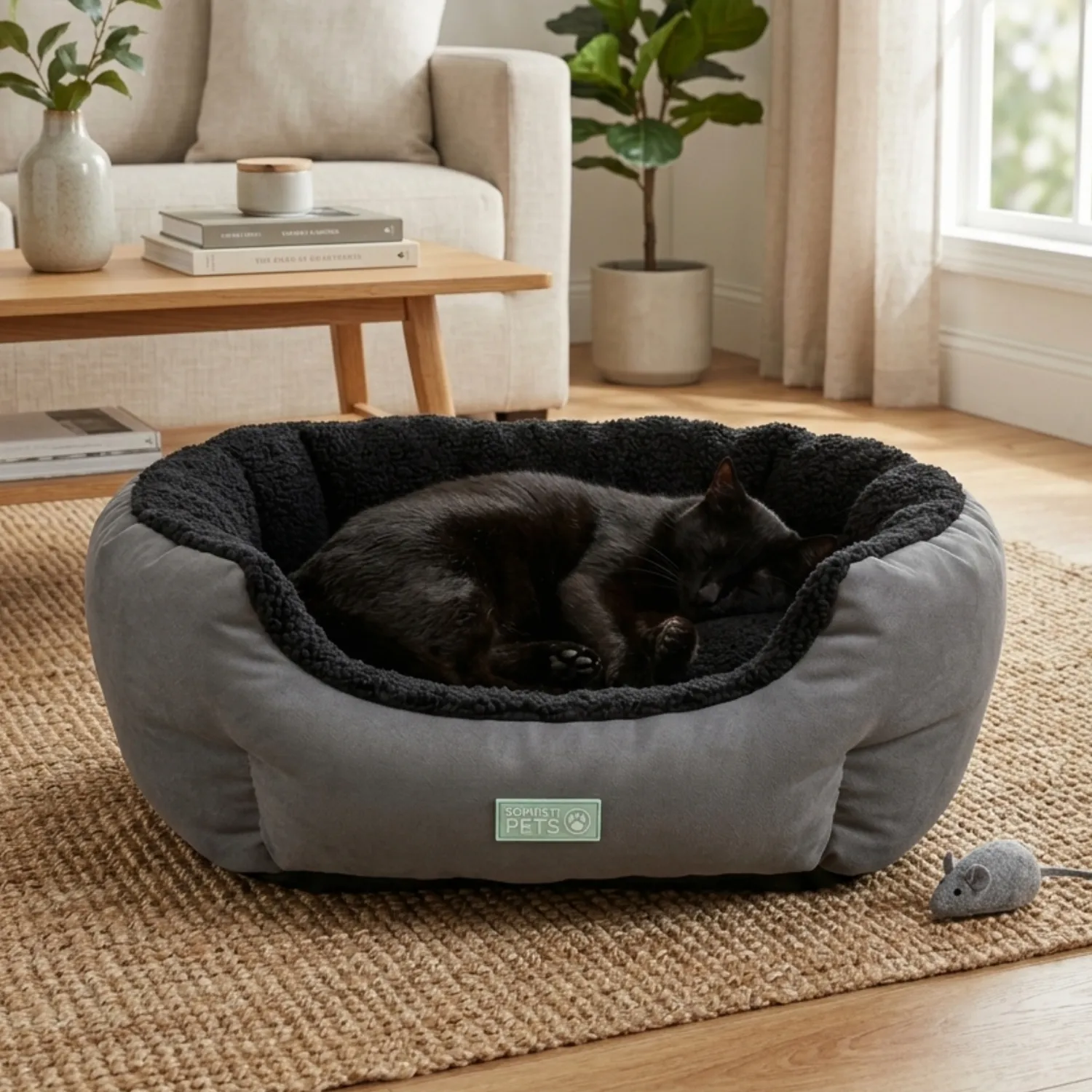 Cama Redonda Mediana Gris 65cm x 60cm