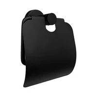 Portarollo Con Cubre Rollo Base Redonda Negro Ccol-3310