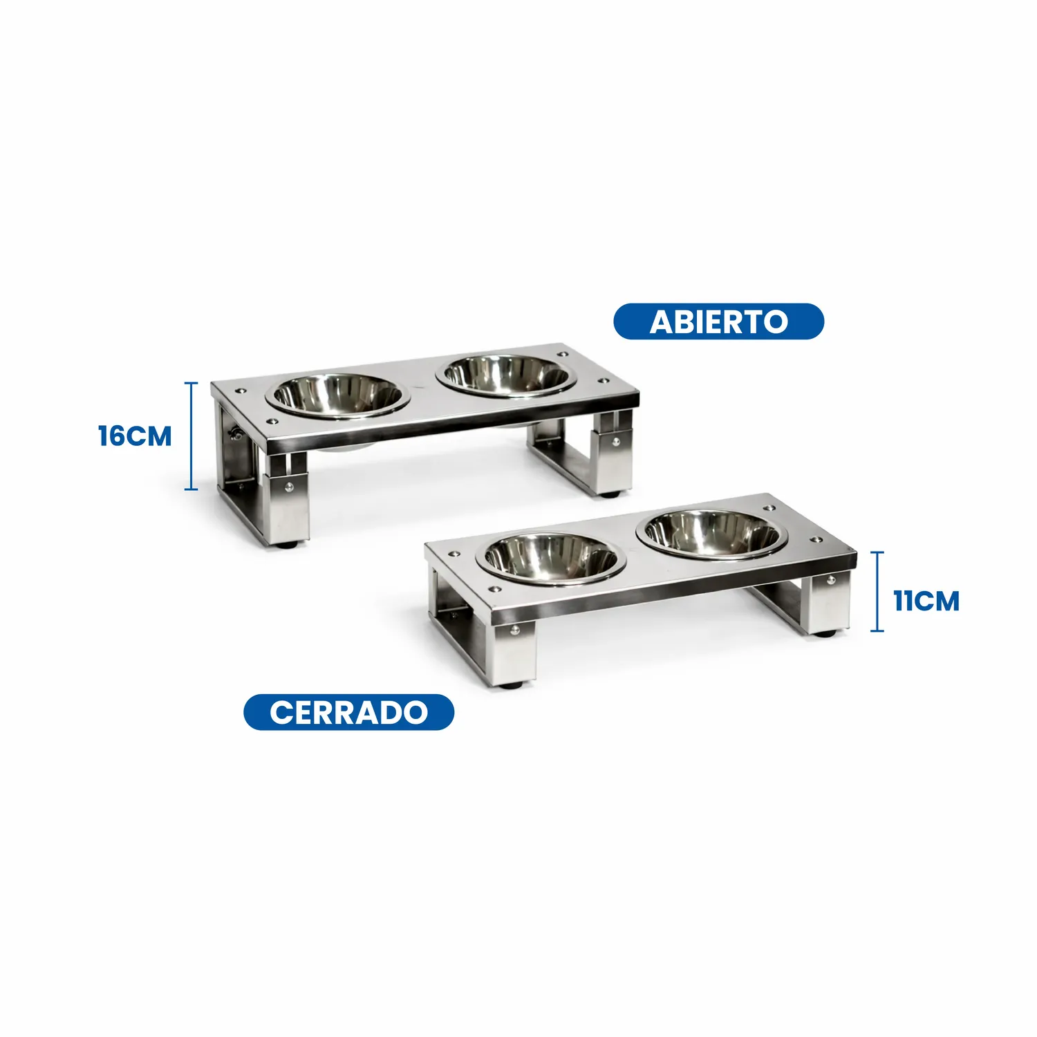 Comedero Ajustable En Acero Inoxidable Raza Pequeña 5