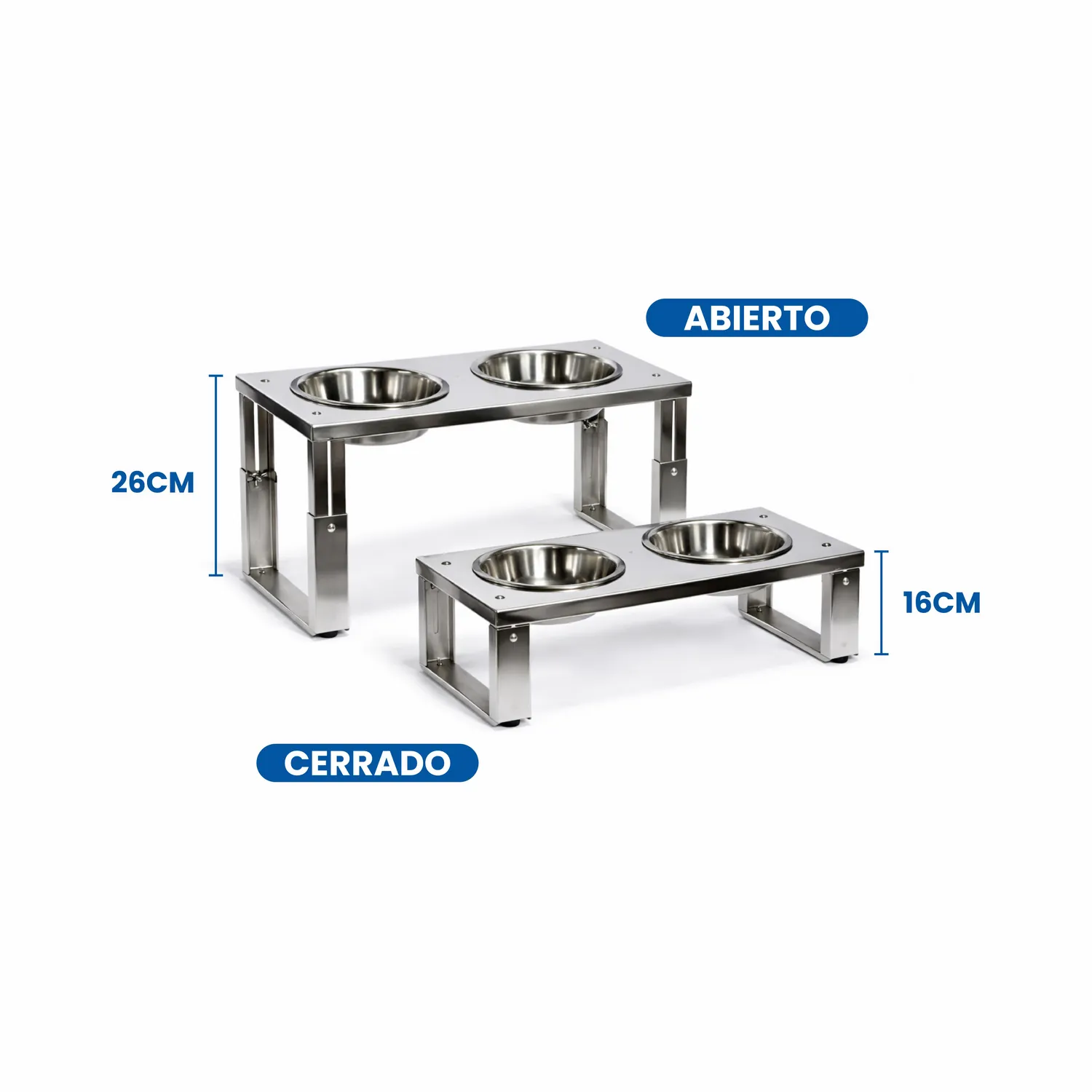Comedero Ajustable En Acero Inoxidable Raza Mediana 5