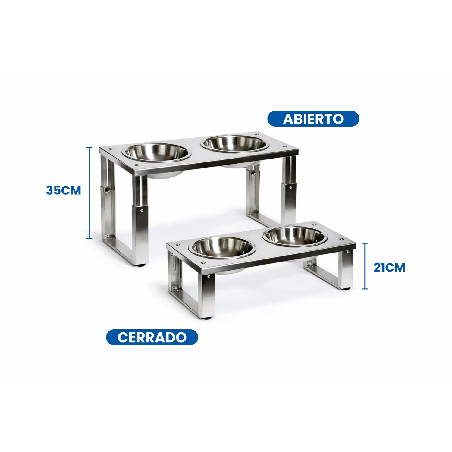 Comedero Ajustable En Acero Inoxidable Raza Grande 5
