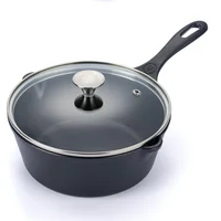 Sartén Profundo 1.9 Litros Esmaltado + Tapa de Vidrio 20 cm