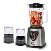 Licuadora Profesional Ultraforce 2x Plateada 1100 Watts 2 litros + Picatodo + Molino