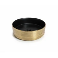 Lavamanos Sobreponer Redondo Dorado Porcelana