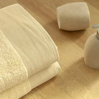 Toalla de Manos Modha Beige 40x70cm Fondo Entero