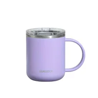 Taza Morada Metálica 450 ml Acero Inoxidable Con Tapa