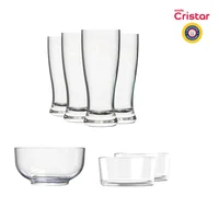 Set de 7 Piezas Mundial Cristar 4 Cerveceros + 1 Bowl + 2 Pasanteras Cristar