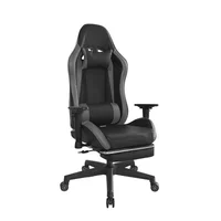 Silla Gamer Negro/gris Con Reposapies Leaf Bonno