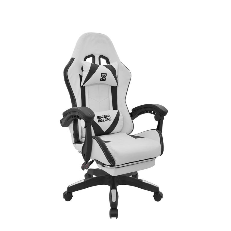 Silla Gamer Blanco/negro Con Reposapies Play Bonno