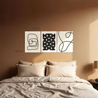 Be And Bee Cuadro Triptico Lines Black 37 cm x 50 cm