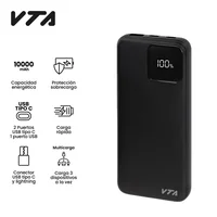 Cargador Portatil 10000Mah Con Cables Integrados