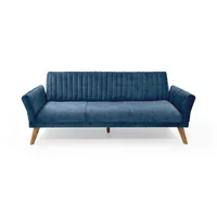 Sofa Cama Pensilvania 87x205x85 Reclinable 3 Posiciones Tela Azul