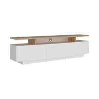 Rack Tv 65 Serena Blanco Mqz + Fresno Europeo 51.1x180x40 cm