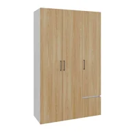 Closet Kenvil 200x120x48.2 cm Blanco Mqz+ Fresno Europeo/blanco 1 Cajón 3 Puertas