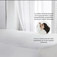 Protector de Colchón Impermeable Bambú Rizo Blanco para Cama Sencilla 100 x 190 cm