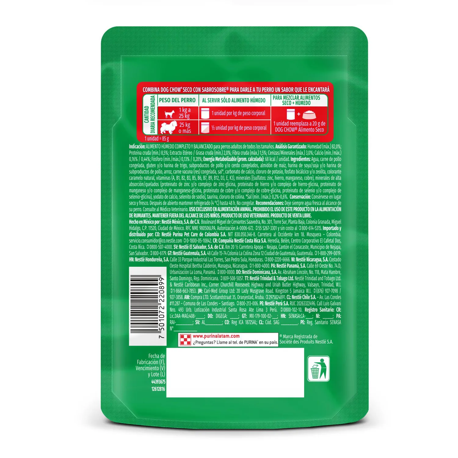 Comida Húmeda Perro Dog Chow Adulto Carne 85gr