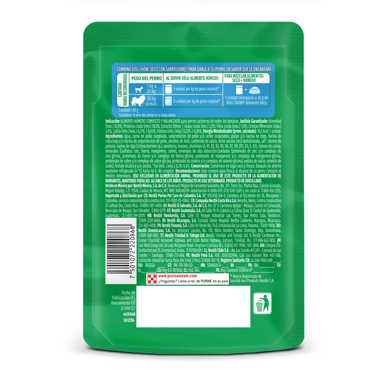 Comida Húmeda Perro Dog Chow Cachorro Pollo 85gr