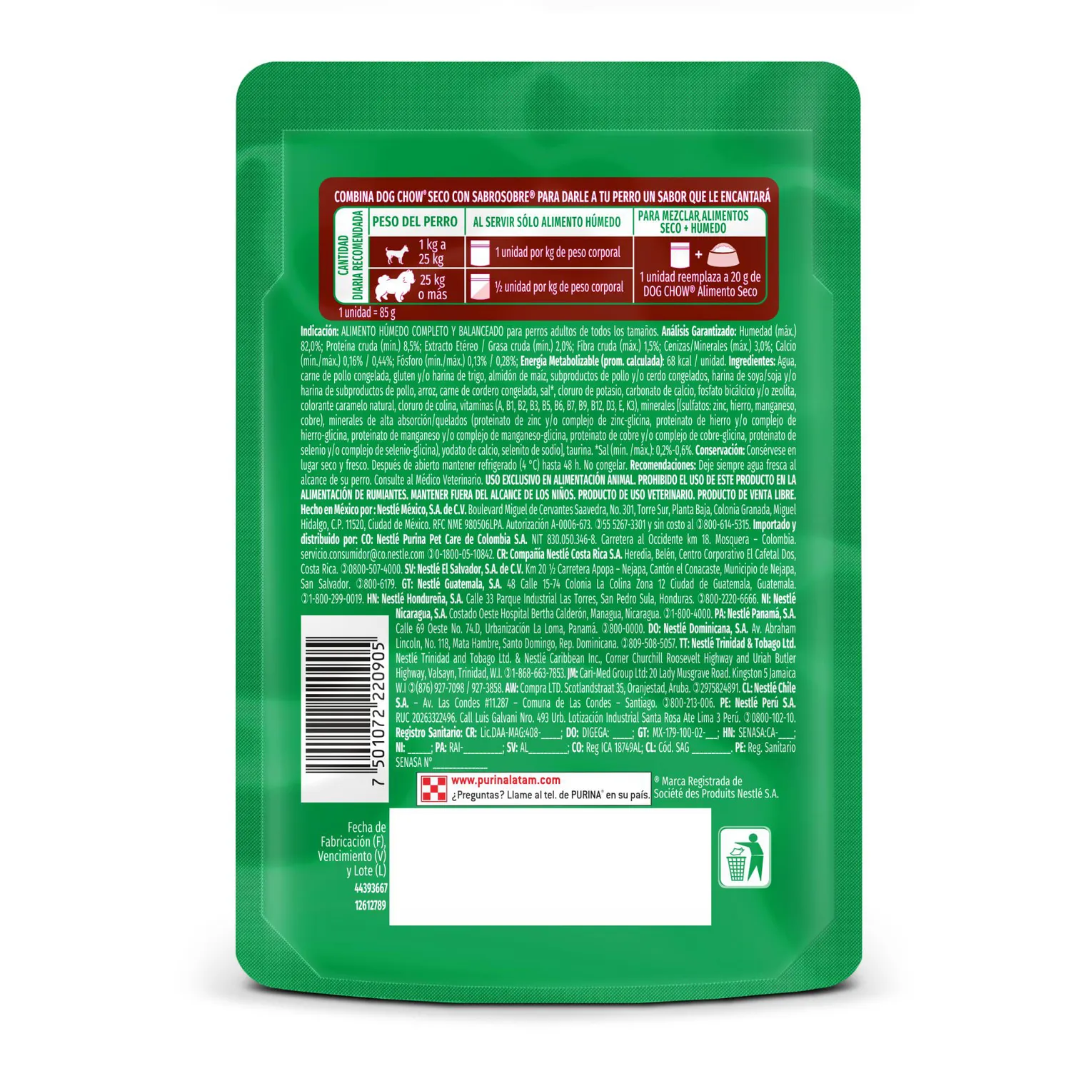 Comida Húmeda Perro Dog Chow Adulto Cordero 85g
