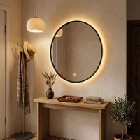 Espejo Apolo Redondo Mdf Luz Led Calida 80 cm Ng
