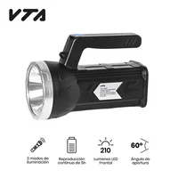 Linterna Recargable Alcance 120 Metros 210 Lumenes