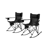 Set de 2 Sillas Plegables Reclinables para Playa y Camping Beige