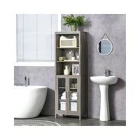 Mueble Complemento para Baños con Cesta MDF Blanco Diseño Moderno