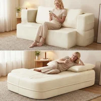 Sofá Cama Doble Modular sin Costuras para Sala y Habitación Beige