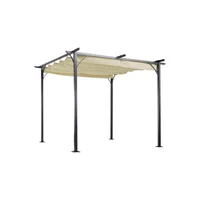 Pérgola Alero de Tela Impermeable para Instalación en Ventana Marrón