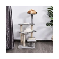 Casa para Gatos de Madera con Repisas y Rascador Natural