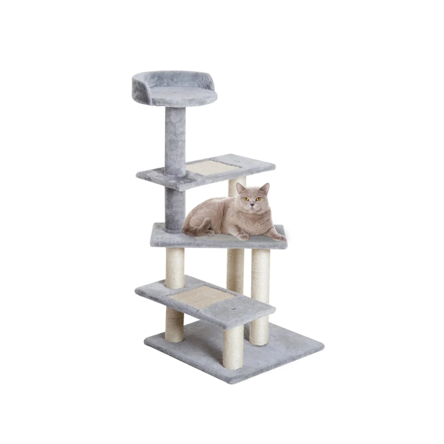 Casa para Gatos de Madera con Repisas y Rascador Natural