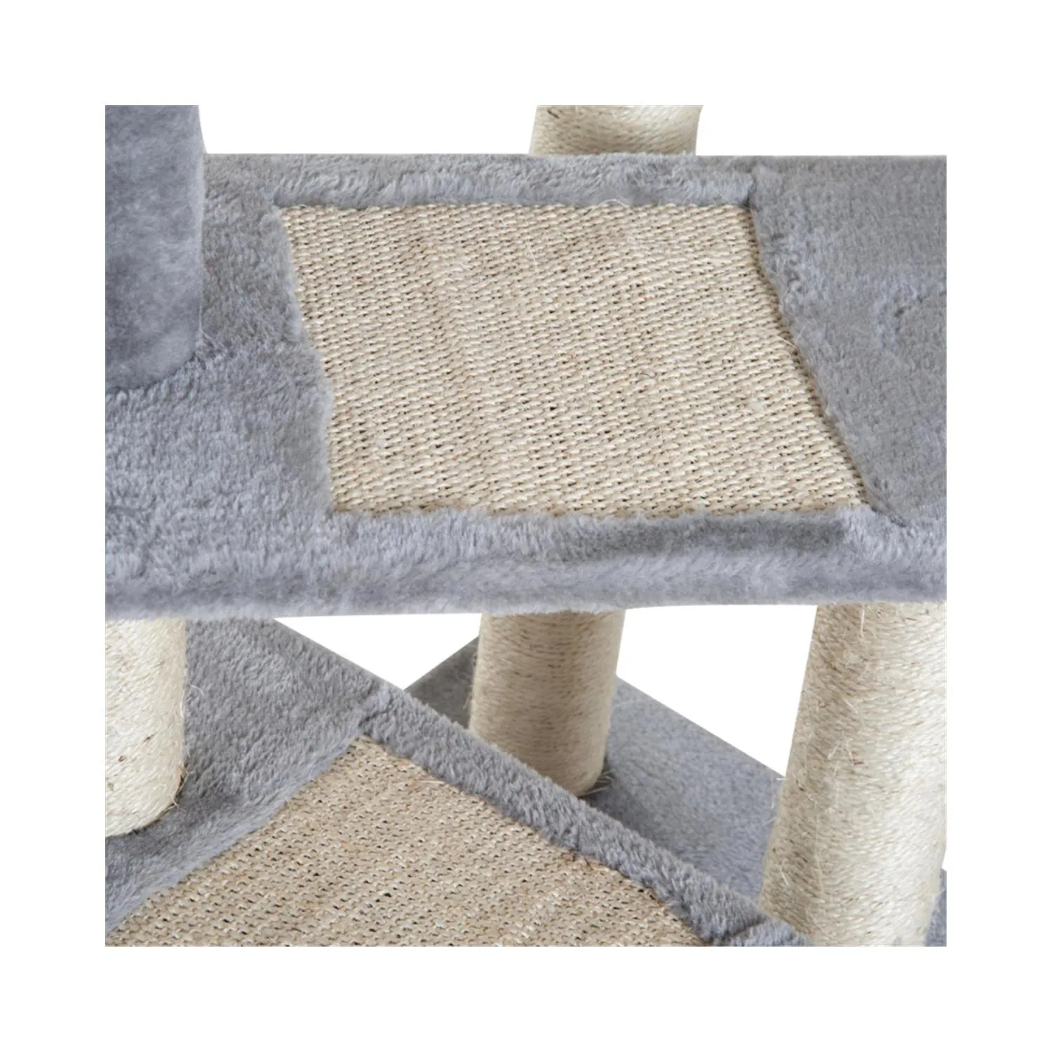 Casa para Gatos de Madera con Repisas y Rascador Natural 5