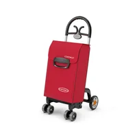 Carrito de Compras Plegable Rojo Resistente Portátil