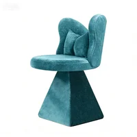 Silla Auxiliar Giratoria para Comedor con Respaldo Mariposa Azul