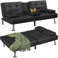 Sofá Cama Doble Plegable Negro Flamaker