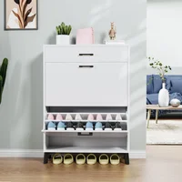 Zapatero Gabinete 2 Cajones Blanco Entryway Storage