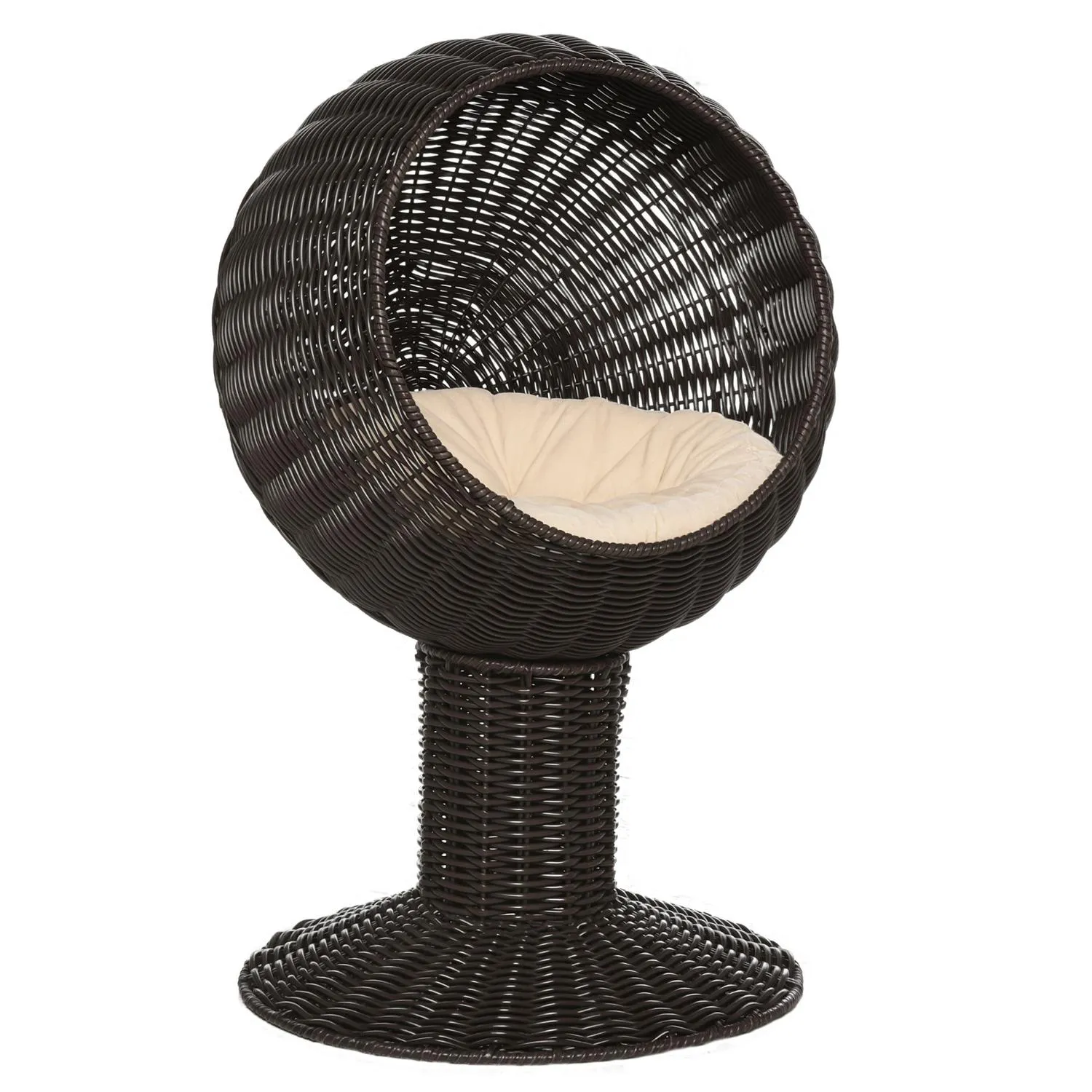 Cama Casa para Gatos con Tejido Suave Beige 3